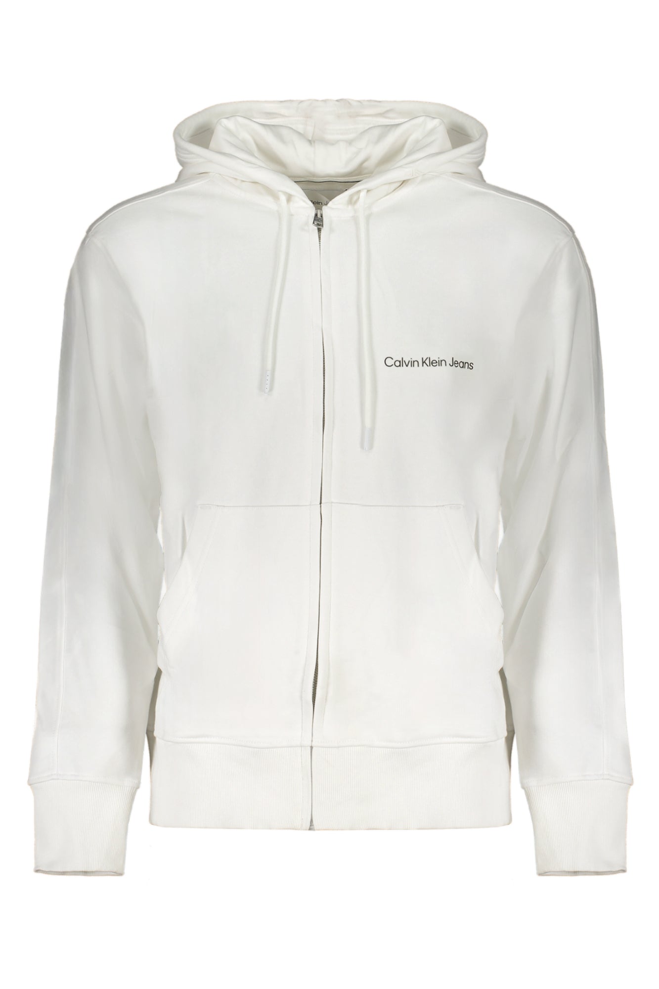 SWEAT-SHIRT ZIPPÉ BLANC CALVIN KLEIN POUR HOMMES - CALVIN KLEIN