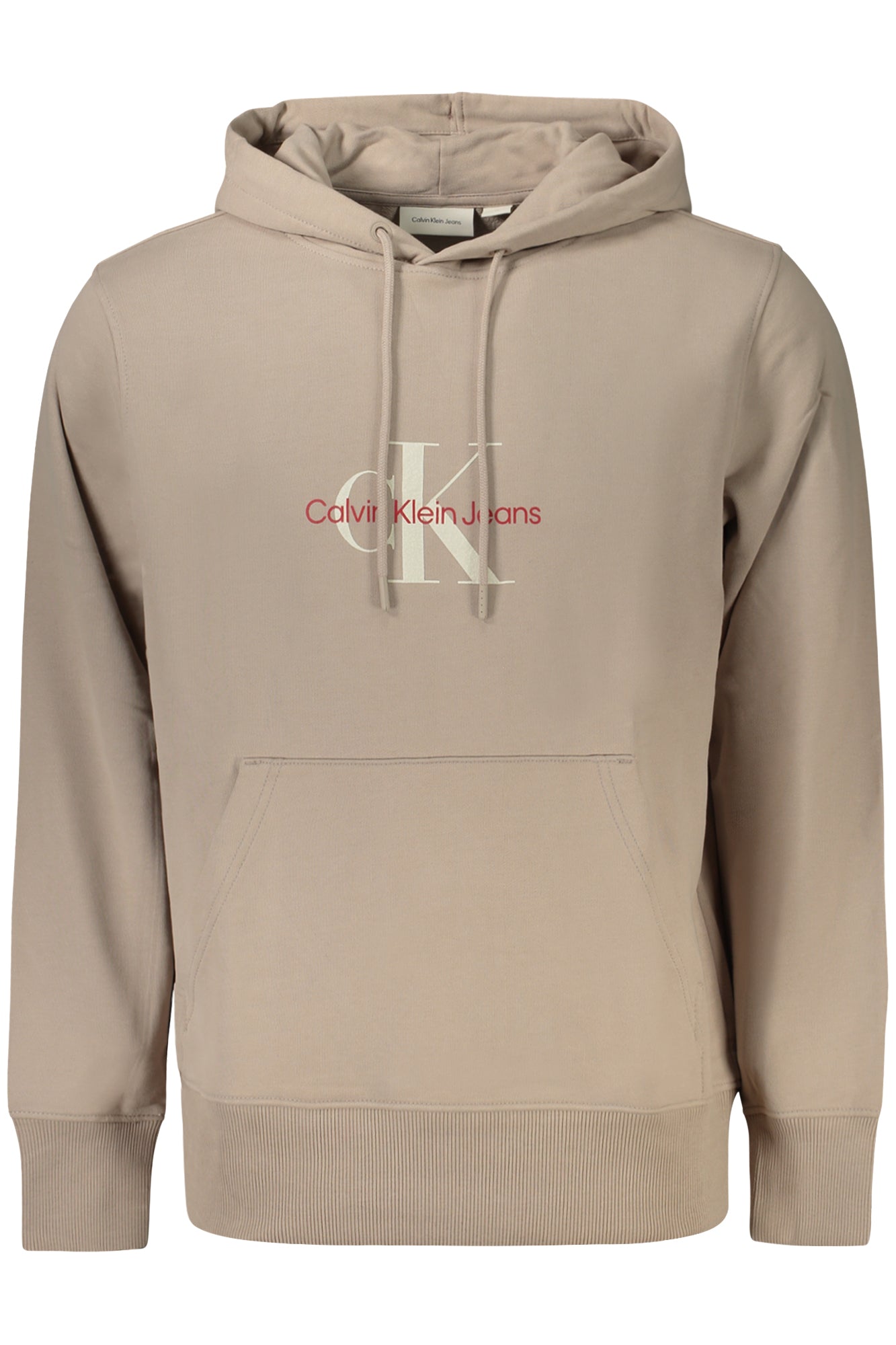 SWEAT-SHIRT CALVIN KLEIN SANS ZIP HOMME BEIGE - CALVIN KLEIN