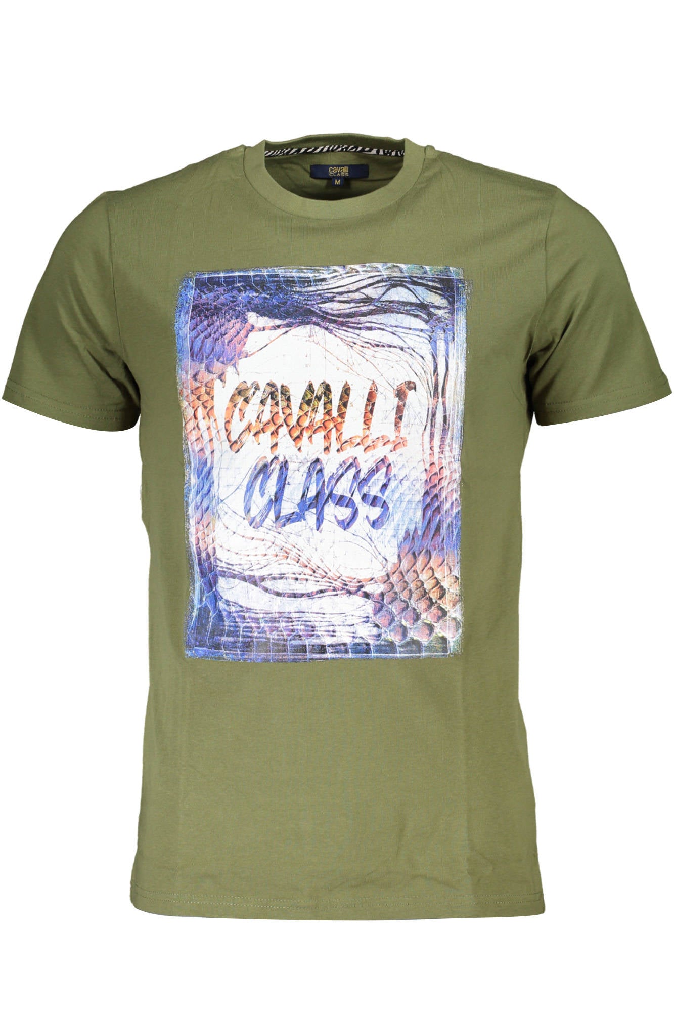 T-SHIRT À MANCHES LONGUES CAVALLI CLASS T-SHIRT À MANCHES LONGUES POUR HOMMES VERT - CAVALLI CLASS