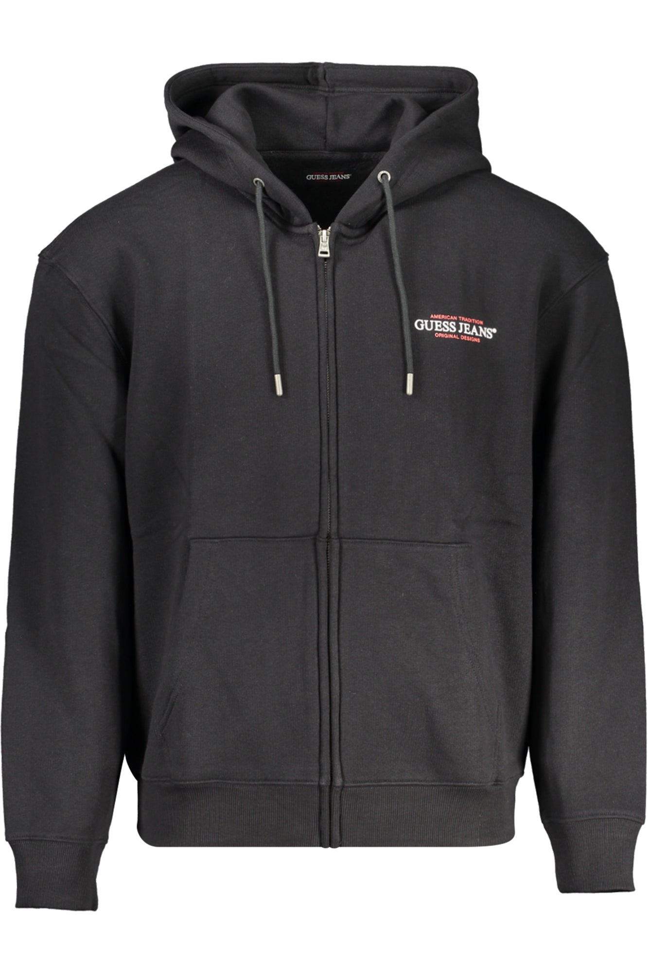 GUESS JEANS SWEAT-SHIRT ZIPPÉ NOIR POUR HOMMES - GUESS JEANS