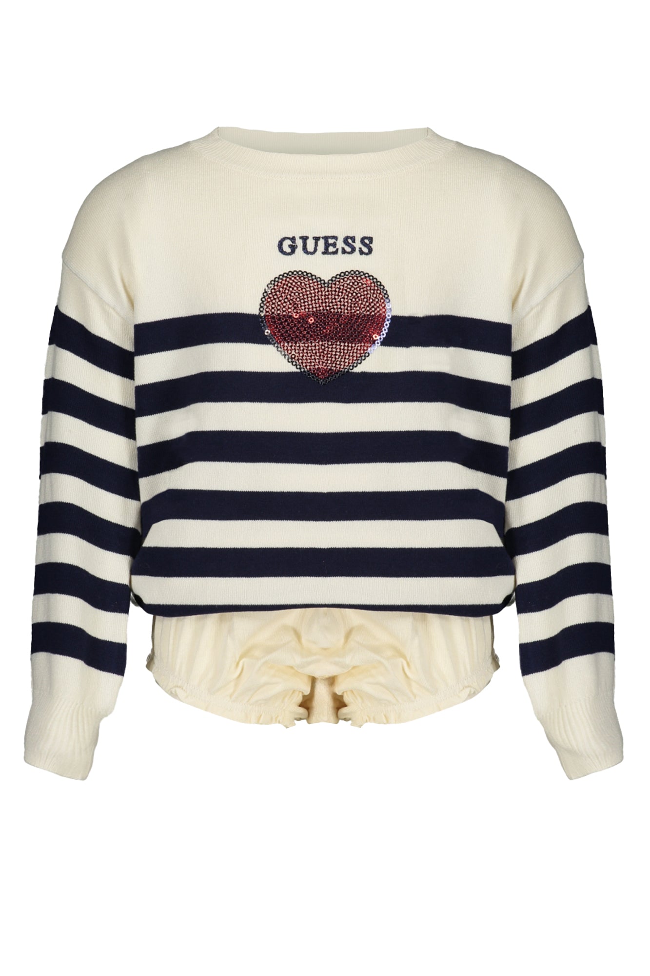 PULL GUESS JEANS BLANC FILLE - GUESS JEANS