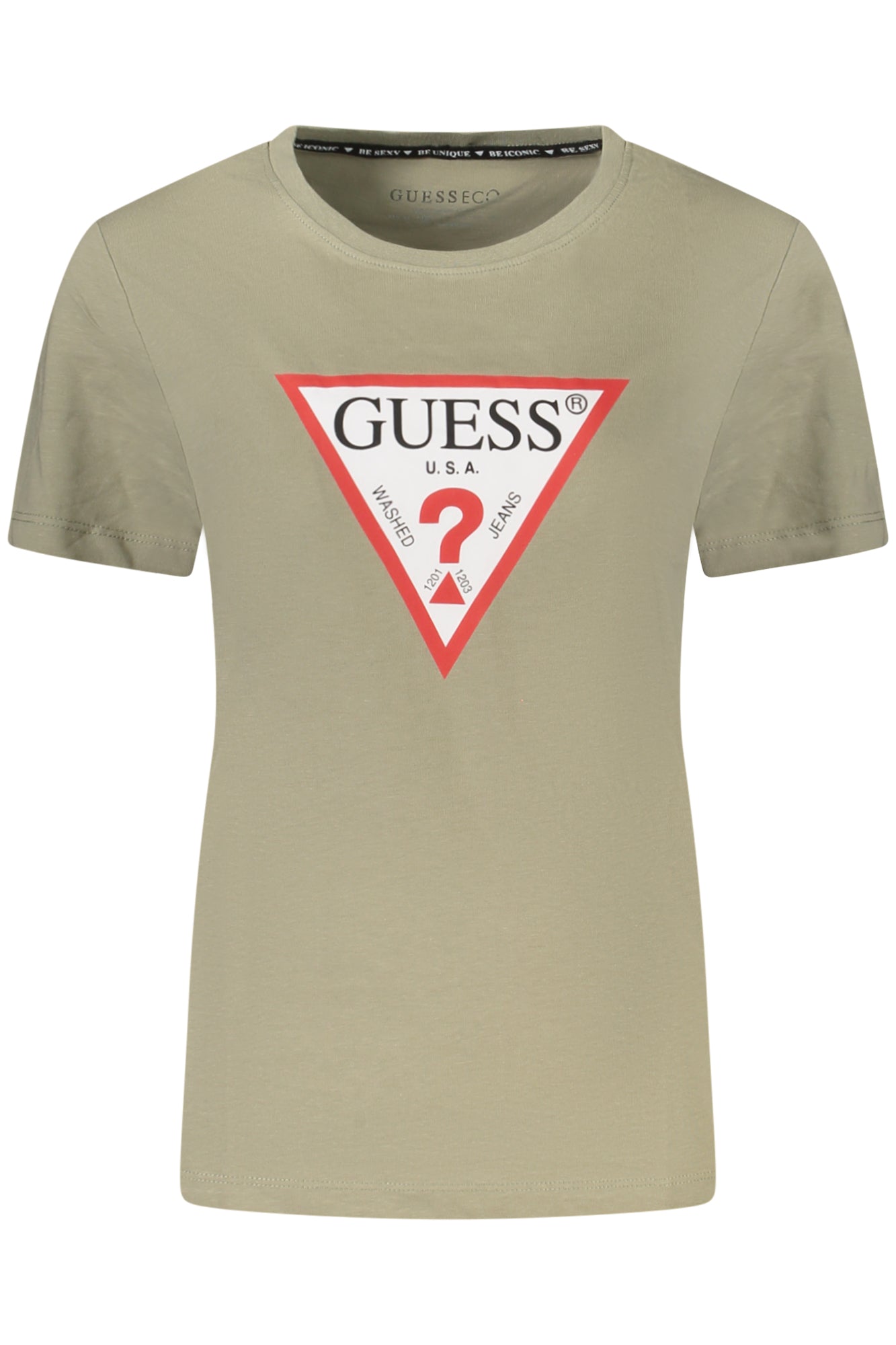 T-SHIRT À MANCHES COURTES GUESS JEANS VERT POUR FEMME - GUESS JEANS