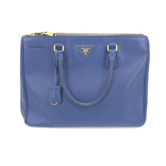 Prada Galleria en Cuir Saffiano Bleu