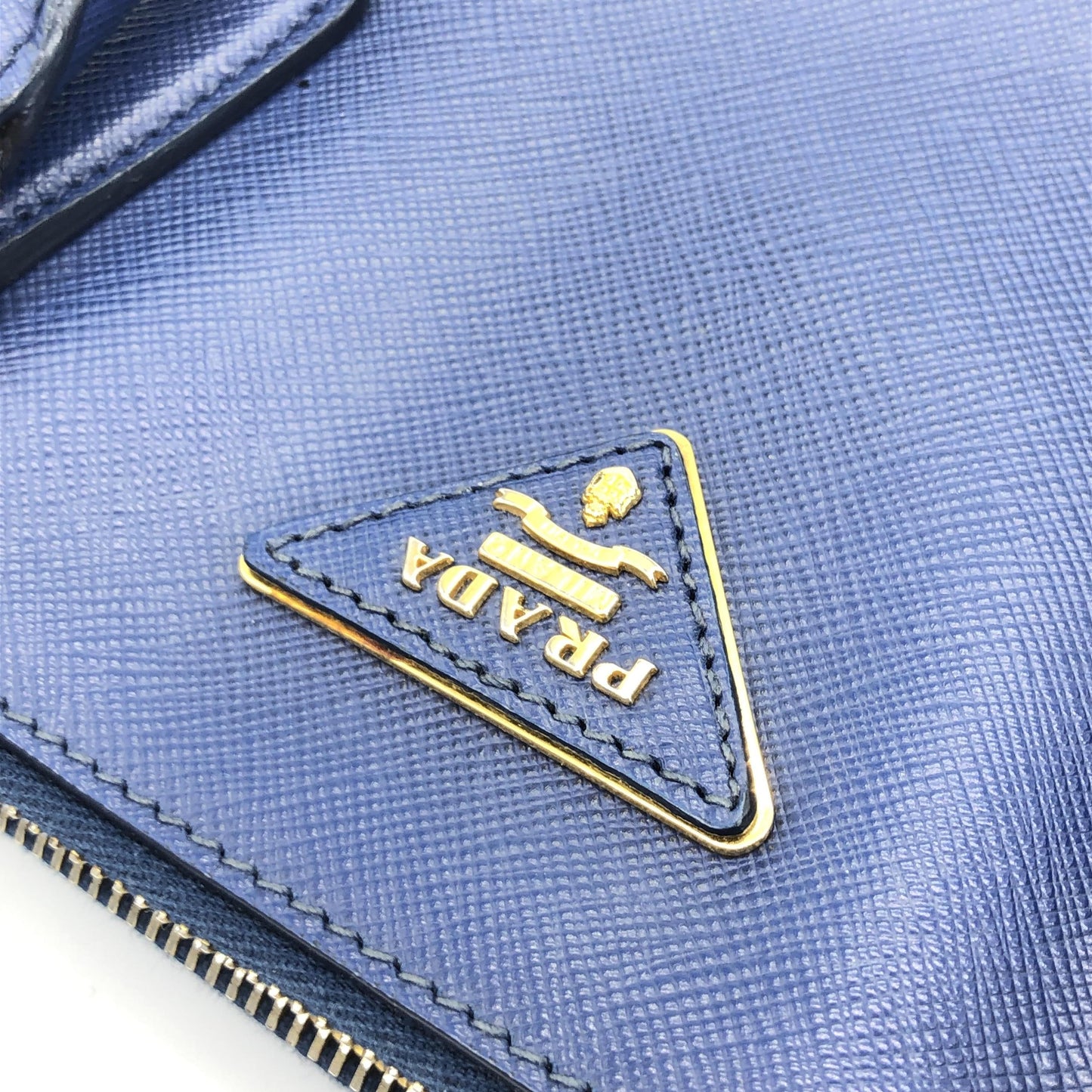 Prada Galleria en Cuir Saffiano Bleu