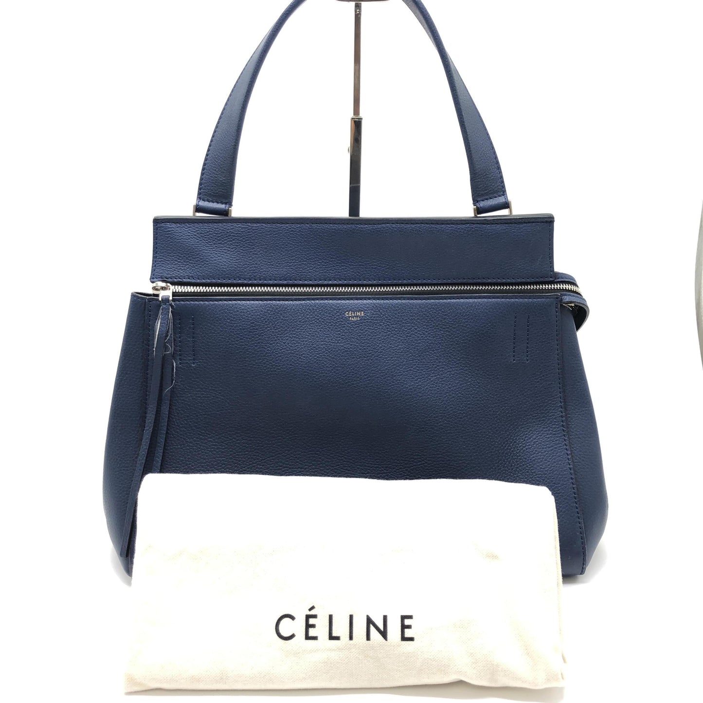 Céline Edge Medium en Cuir Grainé Bleu Marine