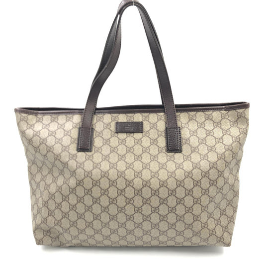 Gucci GG Supreme Tote Bag Beige/Ebony