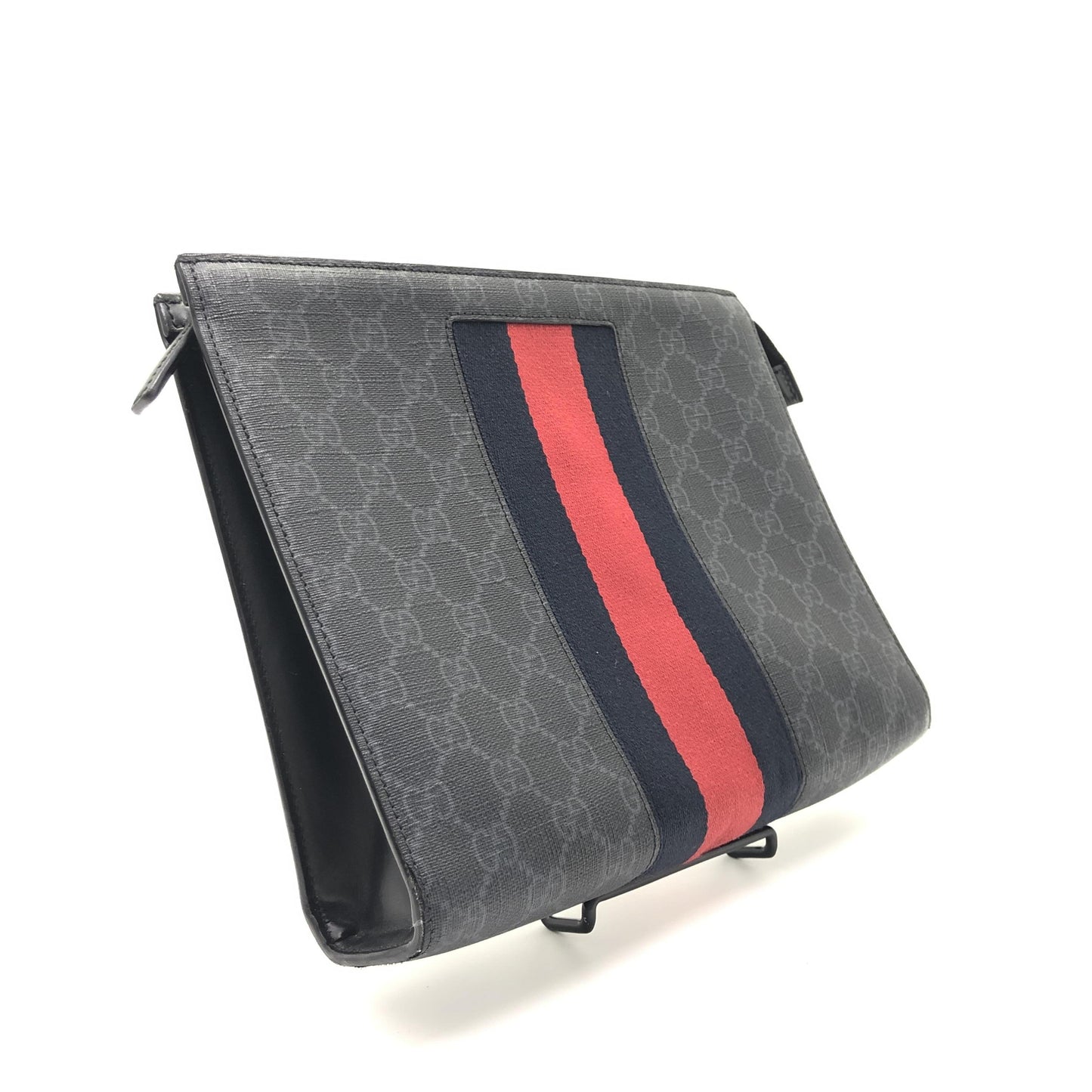 Gucci Pochette Toile Enduite Noir Vintage