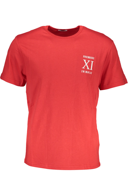 BIKKEMBERGS T-SHIRT À MANCHES COURTES ROUGE POUR HOMMES - BIKKEMBERGS