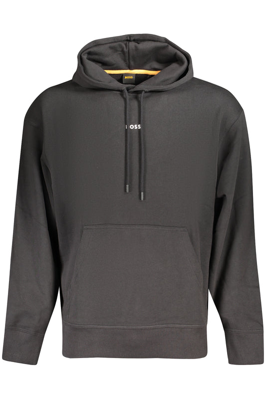 Sweat-shirt noir sans fermeture éclair Boss pour homme - BOSS