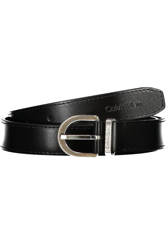 CEINTURE EN CUIR NOIR POUR FEMME CALVIN KLEIN - CALVIN KLEIN