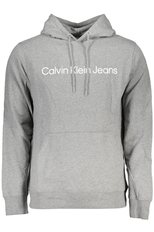 SWEAT-SHIRT SANS FERMETURE ÉCLAIR GRIS CALVIN KLEIN POUR HOMMES - CALVIN KLEIN