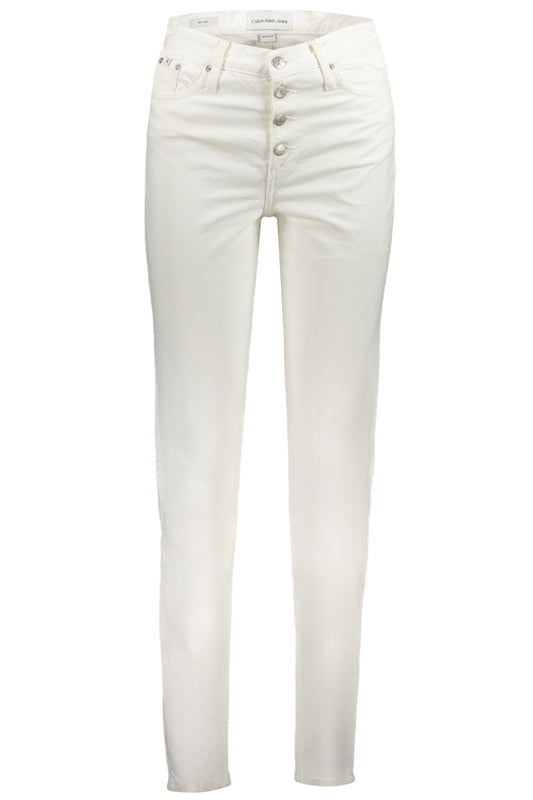 CALVIN KLEIN JEAN EN DENIM FEMME BLANC - CALVIN KLEIN