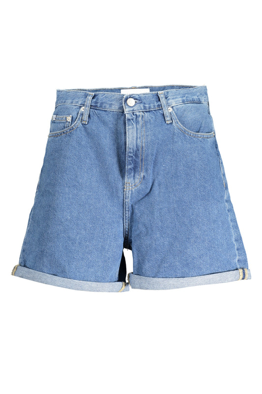 CALVIN KLEIN JEANS SHORT FEMME BLEU - CALVIN KLEIN