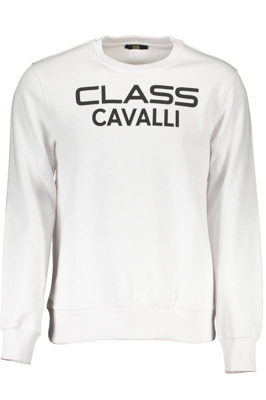 CAVALLI CLASS SWEAT SANS ZIP HOMME BLANC - CAVALLI CLASS