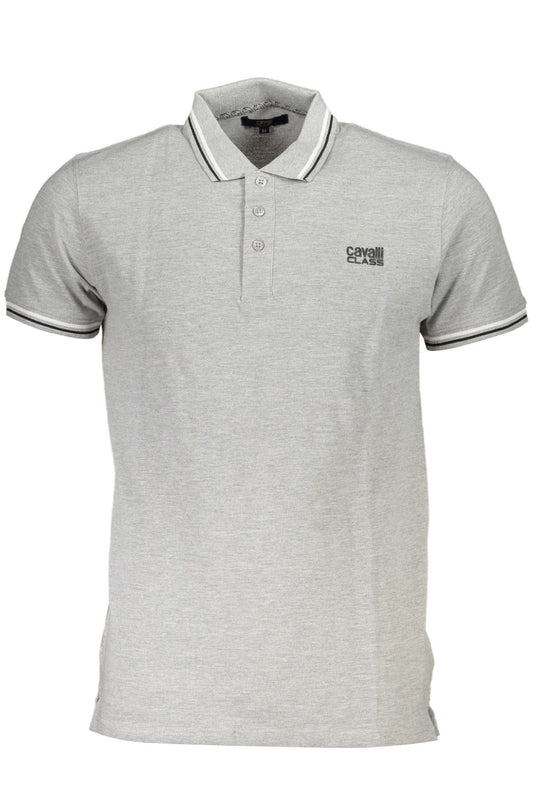 CAVALLI CLASS POLO MANCHES COURTES HOMME GRIS - CAVALLI CLASS