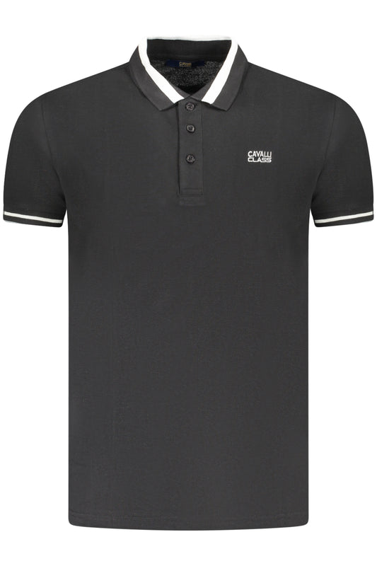 CAVALLI CLASS POLO MANCHES COURTES HOMME NOIR - CAVALLI CLASS
