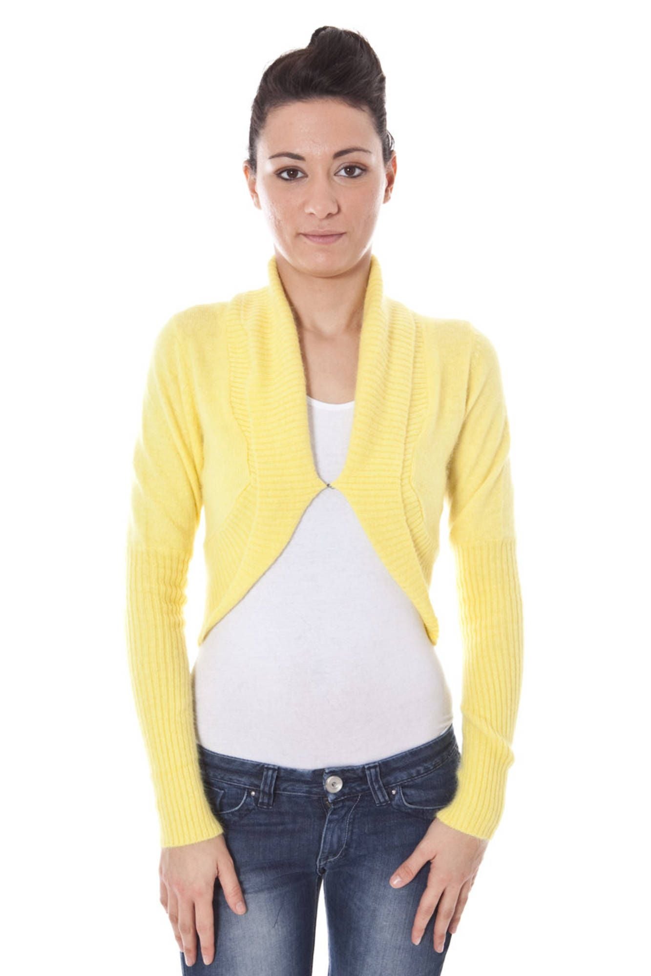 DATCH SHRUG MANCHES LONGUES FEMME JAUNE - DATCH