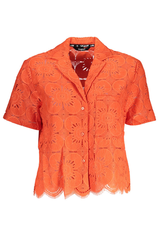 CHEMISE FEMME DESIGUAL ORANGE MANCHES COURTES - DESIGUAL