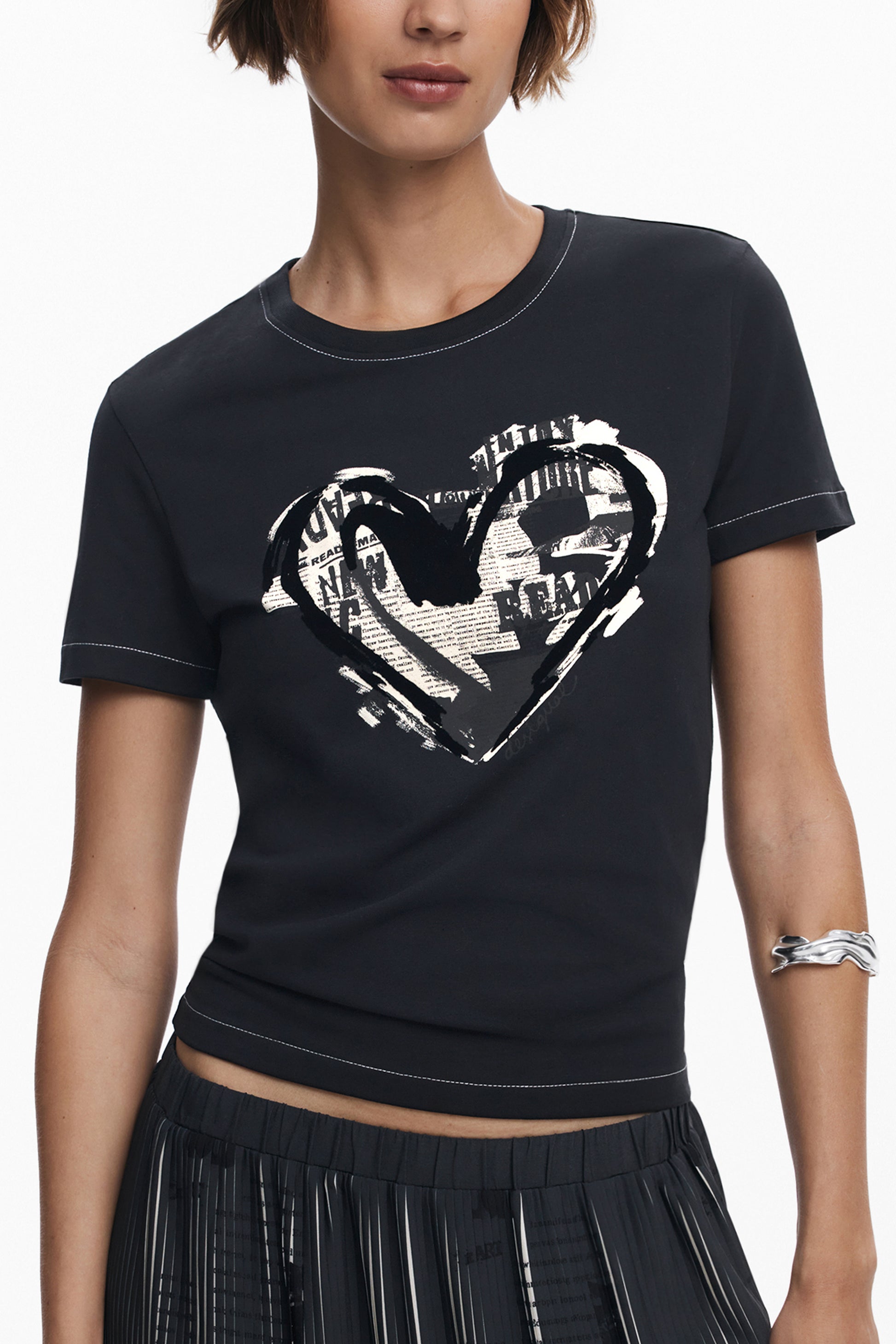 T-SHIRT À MANCHES COURTES POUR FEMME DESIGUAL NOIR - DESIGUAL
