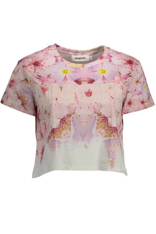 DESIGUAL T-SHIRT MANCHES COURTES FEMME ROSE - DESIGUAL