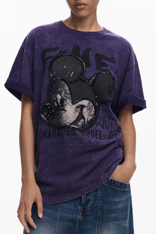 T-SHIRT À MANCHES COURTES POUR FEMME DESIGUAL VIOLET - DESIGUAL