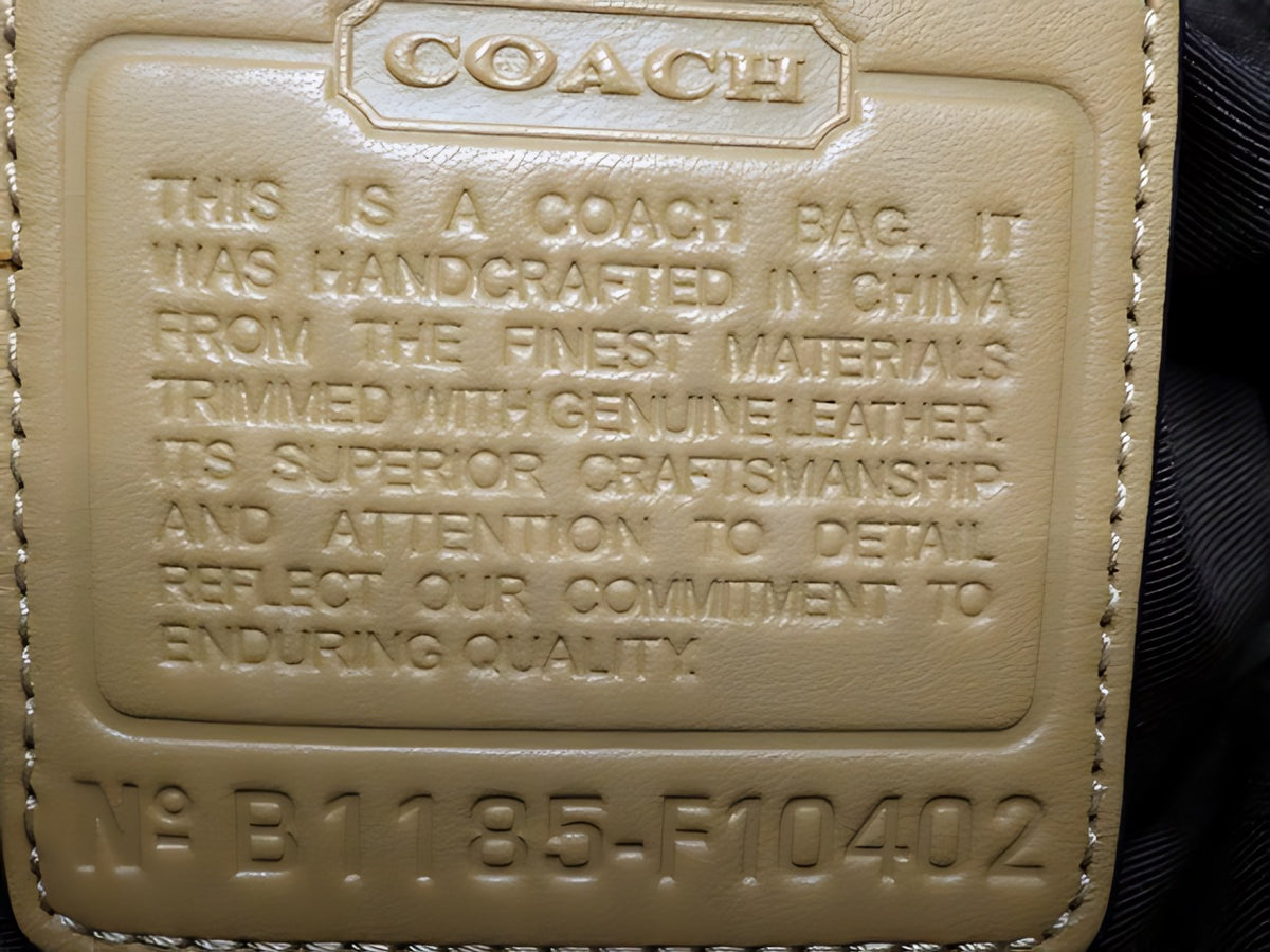 Coach Legacy Signature Toile Khaki Cuir Camel Petit Sac Bandoulière – détail 30
