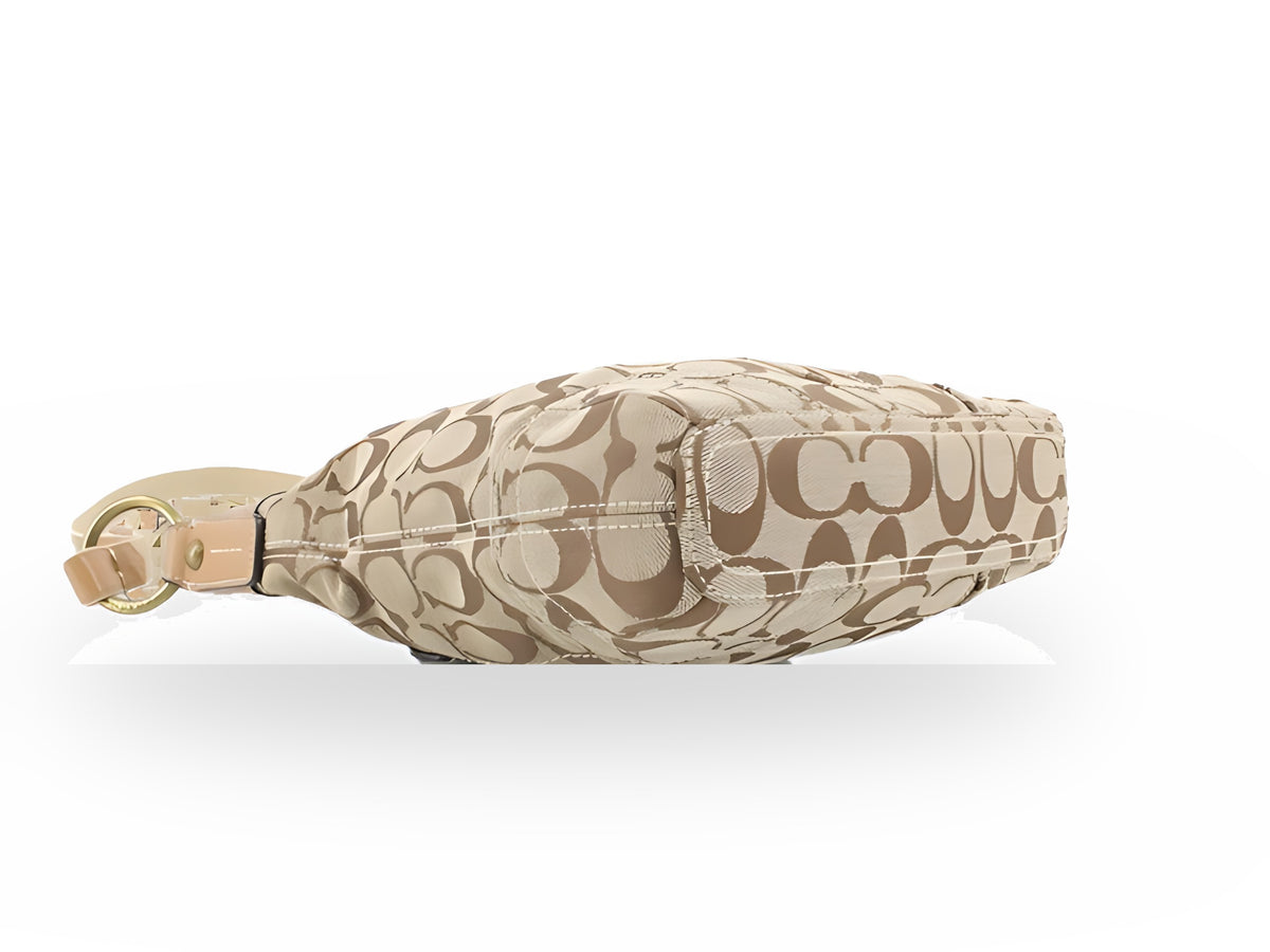 Coach Legacy Signature Toile Khaki Cuir Camel Petit Sac Bandoulière – vue 05