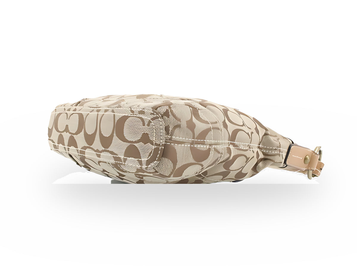 Coach Legacy Signature Toile Khaki Cuir Camel Petit Sac Bandoulière – vue 06