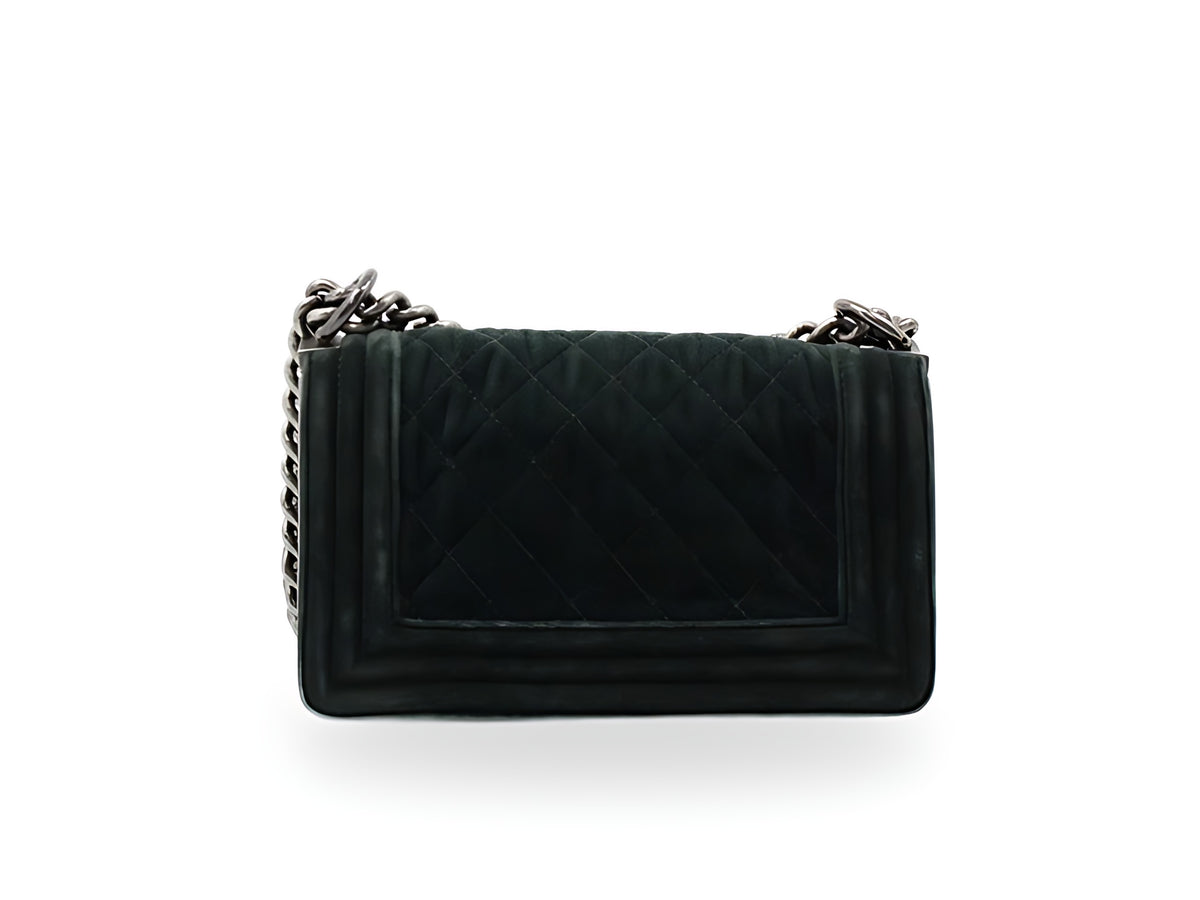 Chanel Boy velours vert sapin — vue 2