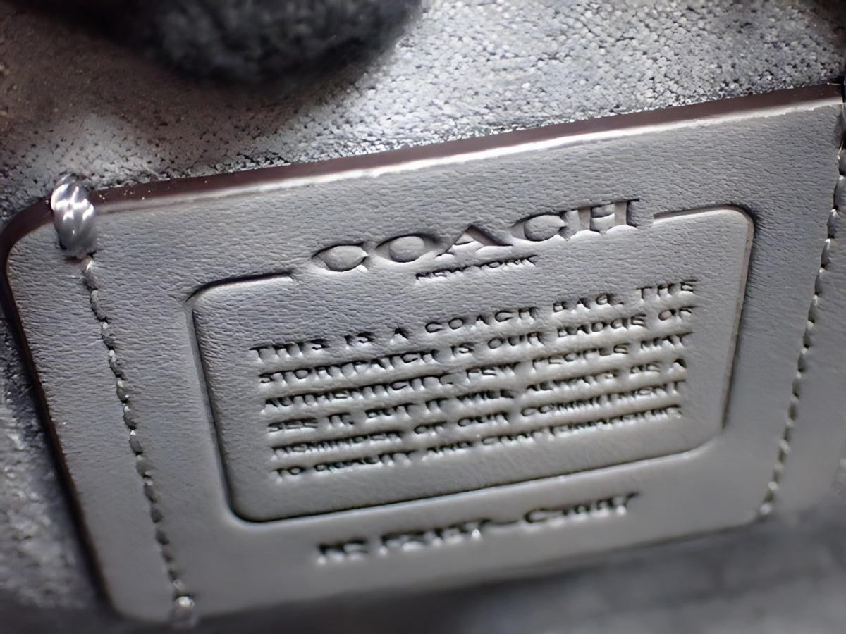 Coach Kleo Cuir Grainé et Daim Gris Sac Bandoulière 2 Way Boucle Dorée – détail 30