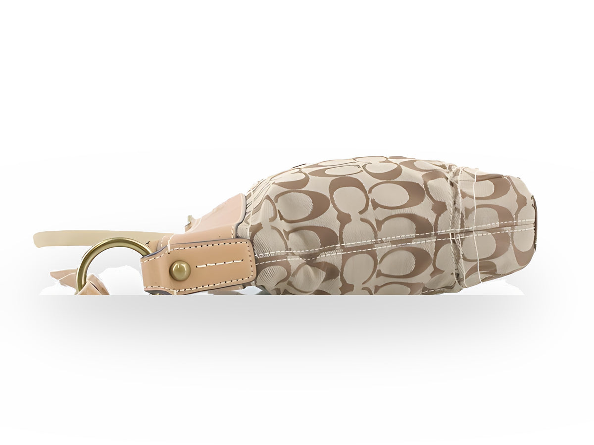Coach Legacy Signature Toile Khaki Cuir Camel Petit Sac Bandoulière – vue 04