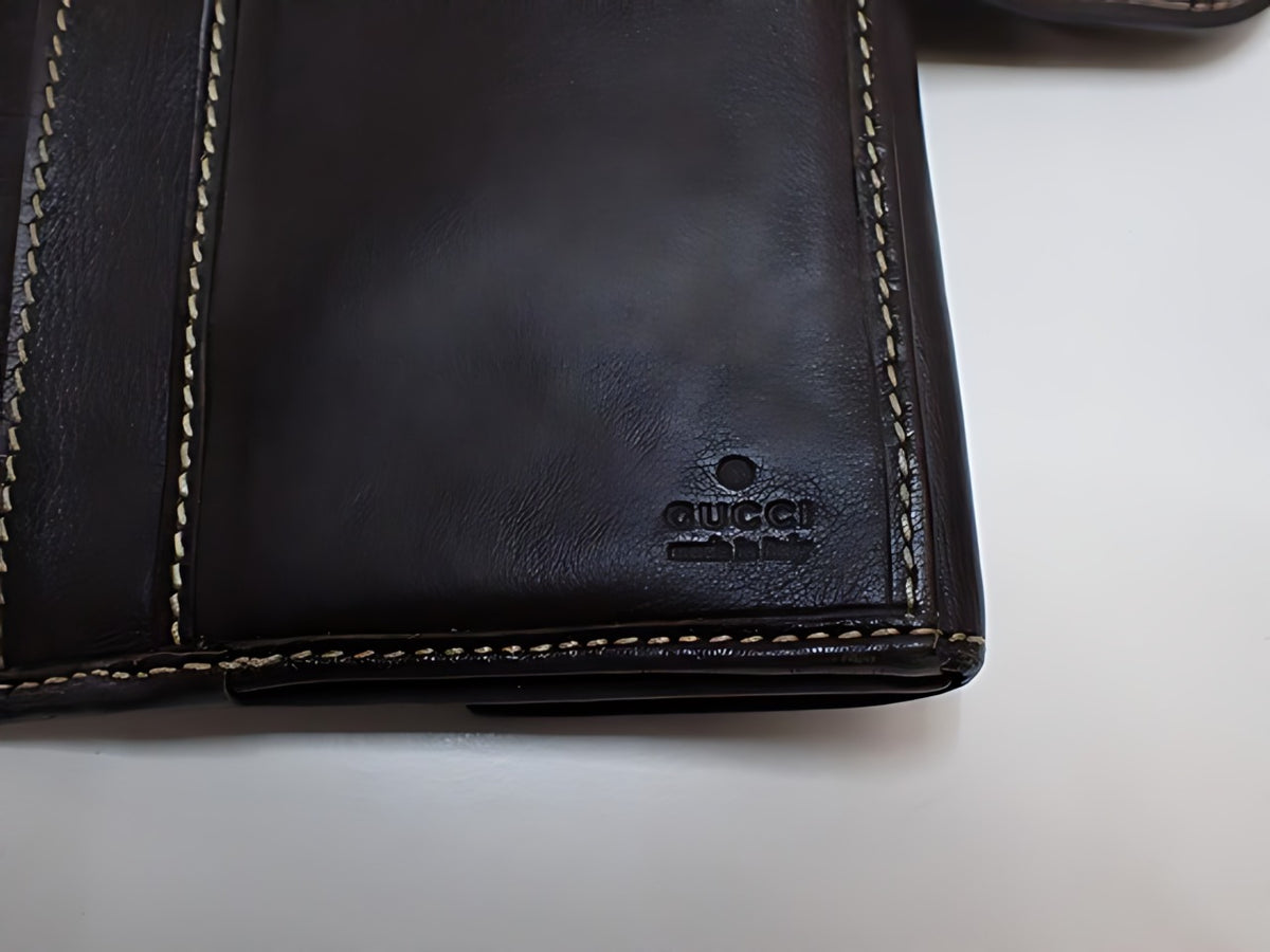 Gucci Portefeuille Long Toile GG Beige Cuir Marron Fermoir Cœur – détail 30