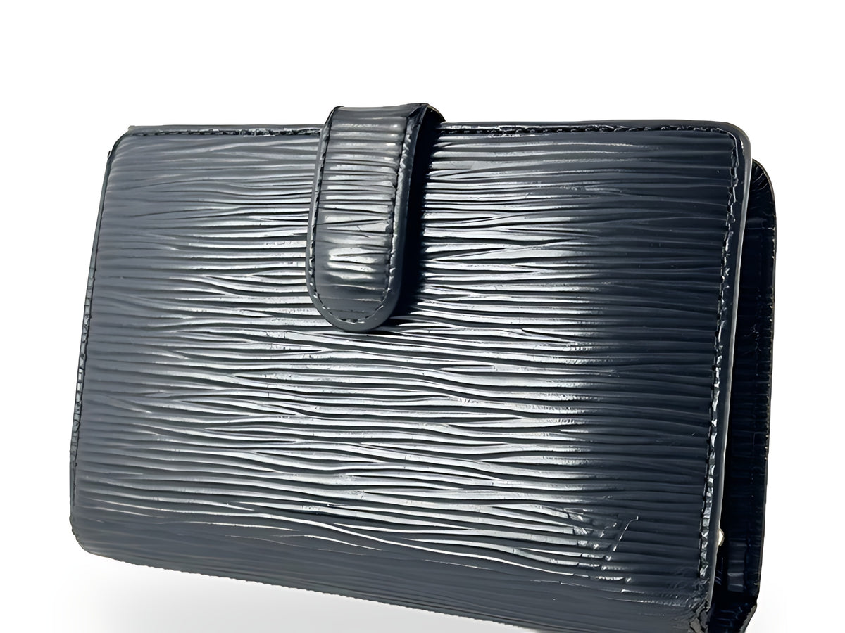 Louis Vuitton Portefeuille Viennois Cuir Épi Noir Fermoir Vintage 2000 – vue 01