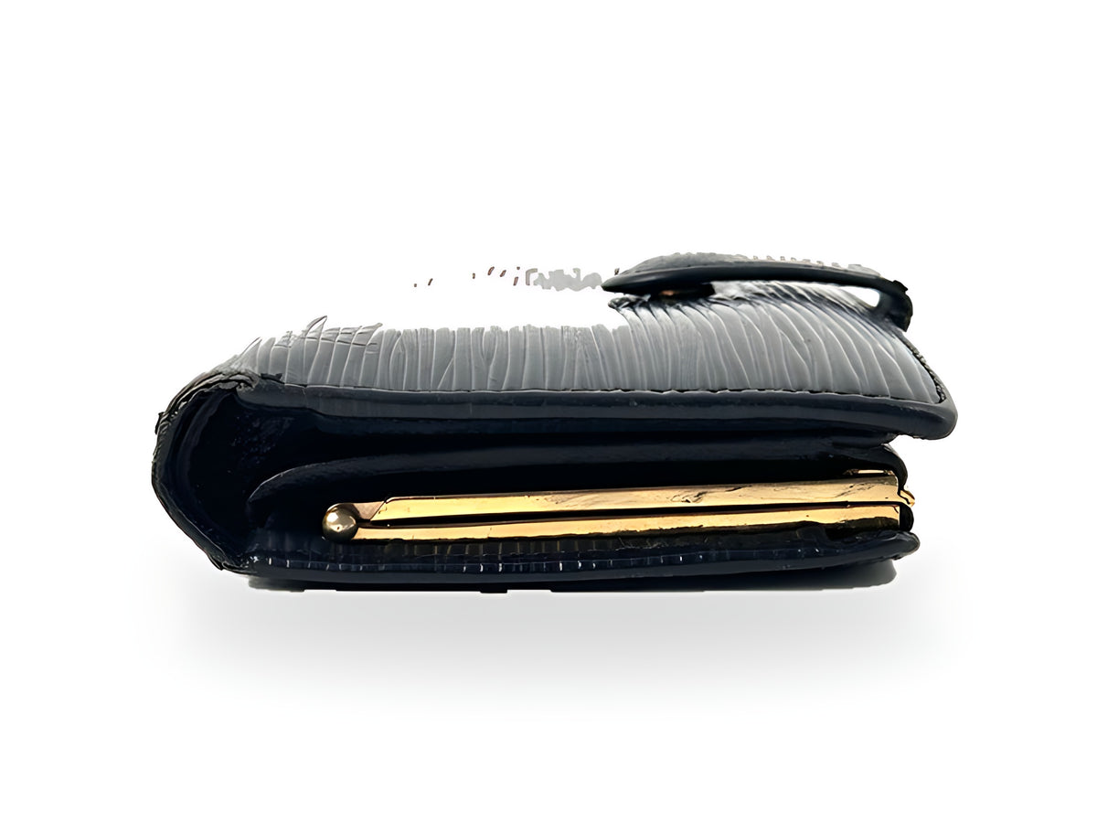 Louis Vuitton Portefeuille Viennois Cuir Épi Noir Fermoir Vintage 2000 – vue 05