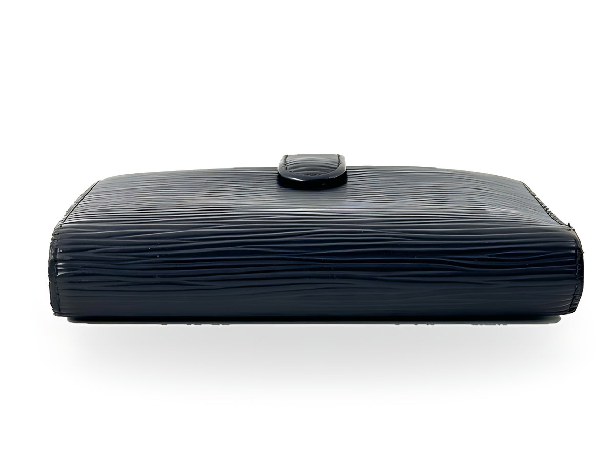 Louis Vuitton Portefeuille Viennois Cuir Épi Noir Fermoir Vintage 2000 – vue 04