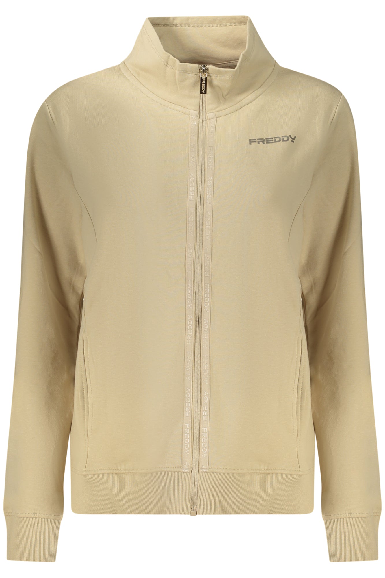 SWEAT-SHIRT FREDDY BEIGE À FERMETURE ÉCLAIR POUR FEMMES - FREDDY