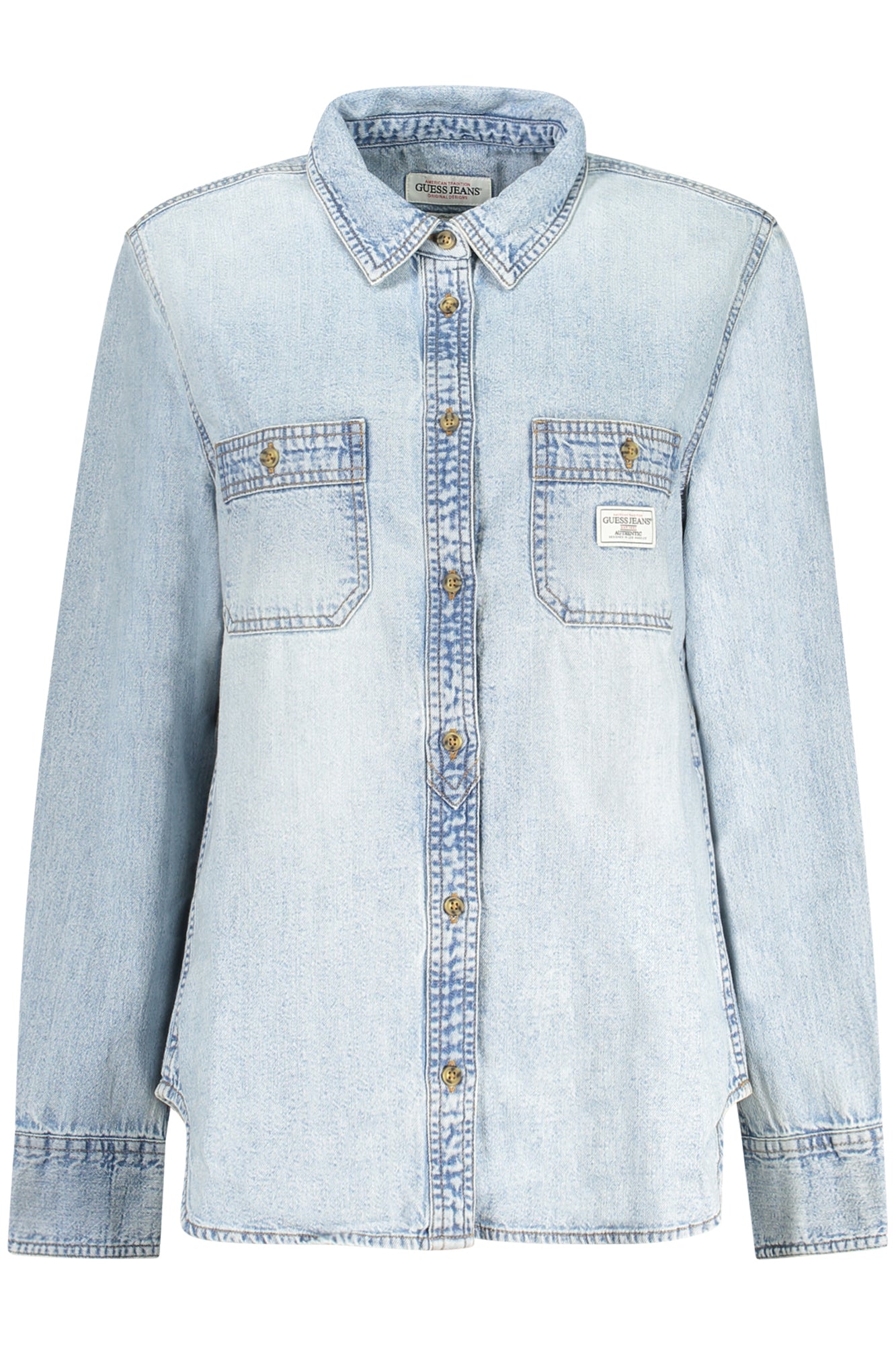 CHEMISE À MANCHES LONGUES GUESS JEANS FEMME BLEU - GUESS JEANS
