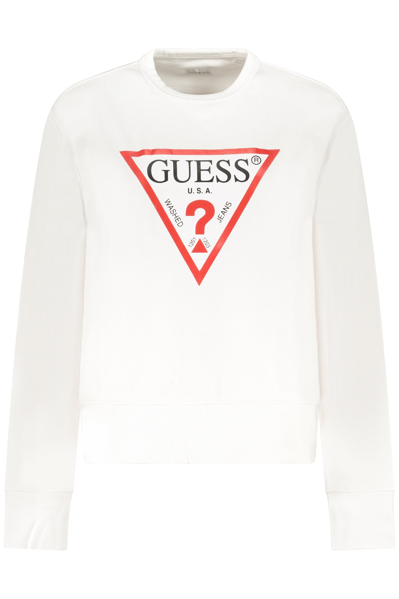 Sweat-shirt zippé blanc pour femme Guess Jeans - GUESS JEANS