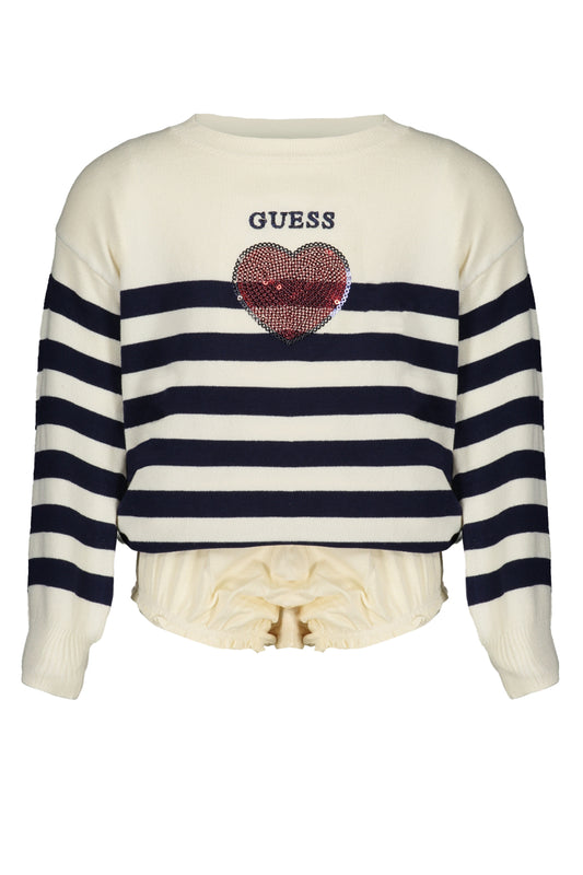 PULL GUESS JEANS BLANC FILLE - GUESS JEANS
