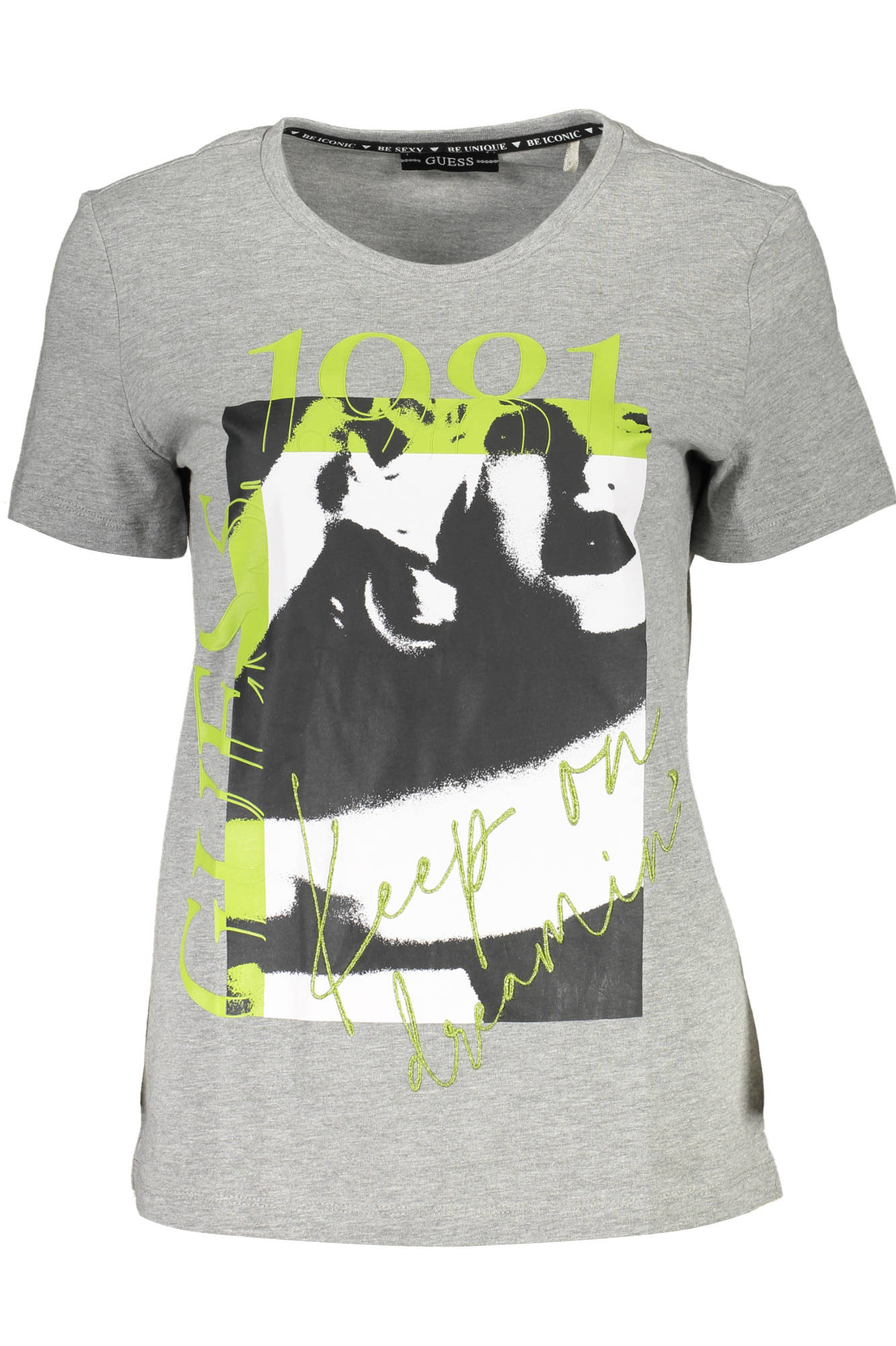 GUESS JEANS T-SHIRT MANCHES COURTES FEMME GRIS - GUESS JEANS