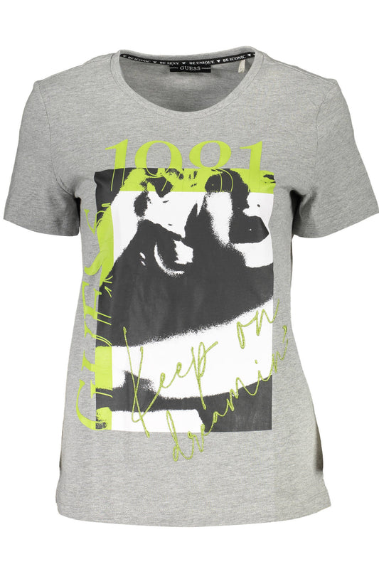 GUESS JEANS T-SHIRT MANCHES COURTES FEMME GRIS - GUESS JEANS