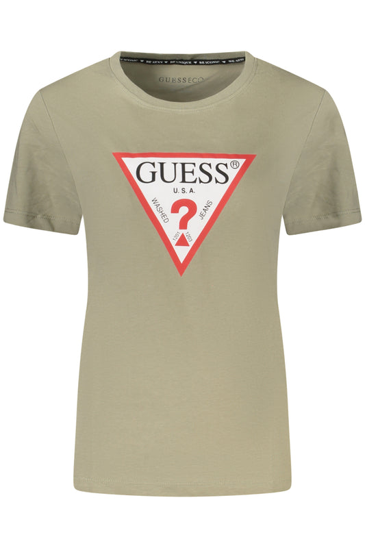 T-SHIRT À MANCHES COURTES GUESS JEANS VERT POUR FEMME - GUESS JEANS