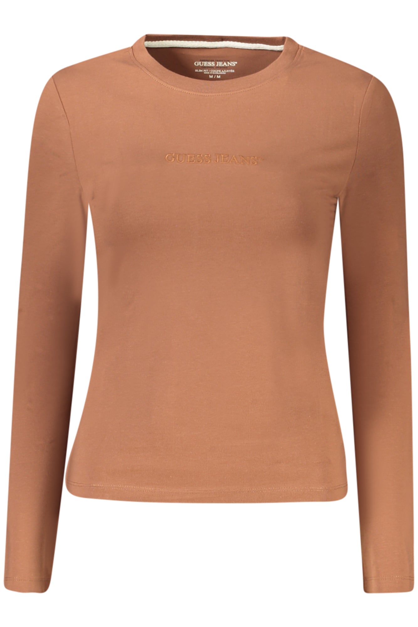 T-SHIRT À MANCHES LONGUES FEMME GUESS JEANS MARRON - GUESS JEANS