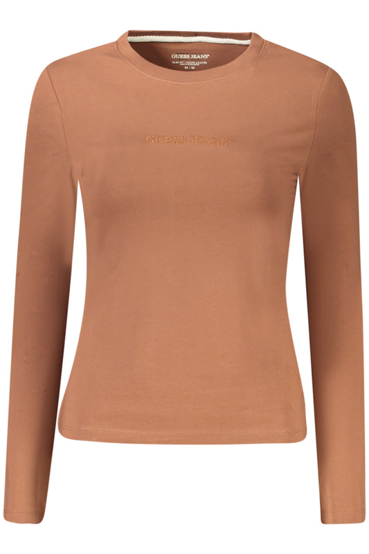 T-SHIRT À MANCHES LONGUES FEMME GUESS JEANS MARRON - GUESS JEANS