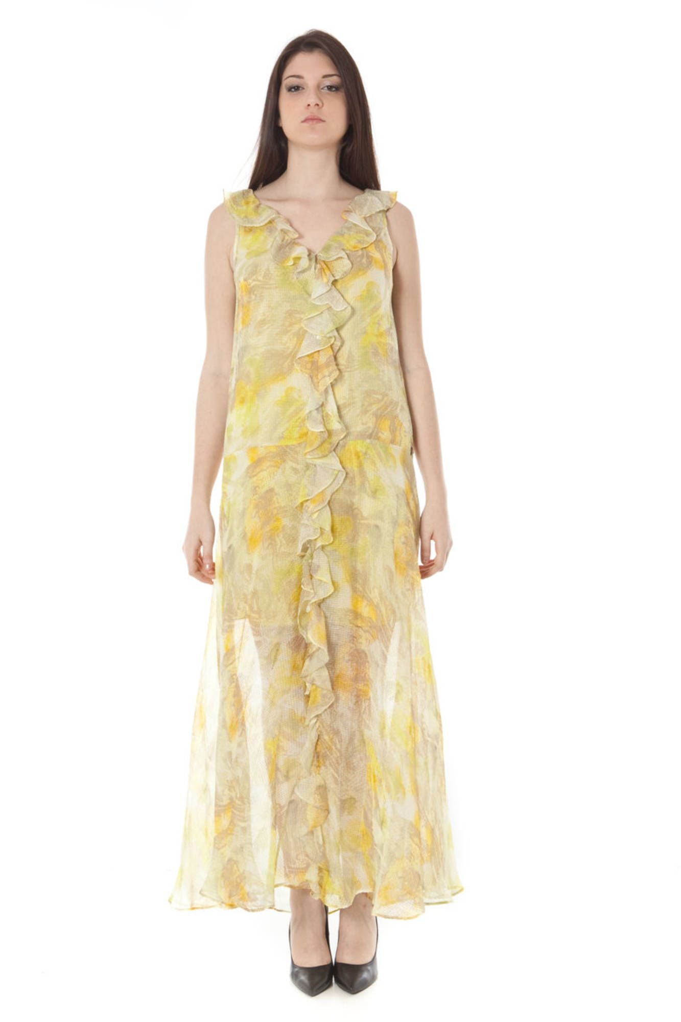 JOHN GALLIANO ROBE FEMME LONGUE JAUNE - JOHN GALLIANO