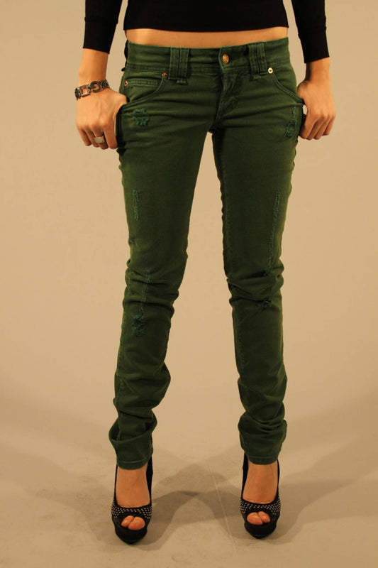 JOHN GALLIANO JEANS DENIM FEMME VERT - JOHN GALLIANO