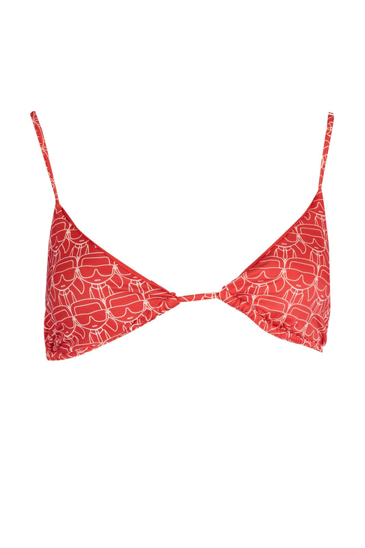 KARL LAGERFELD BEACHWEAR TOP COSTUME FEMME ROUGE - KARL LAGERFELD BEACHWEAR