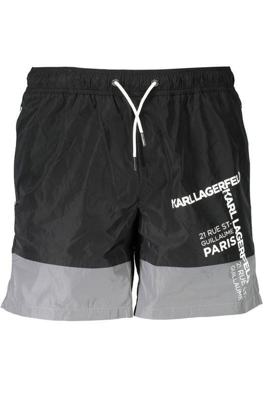 MAILLOT DE BAIN KARL LAGERFELD BEACHWEAR PARTS UNDER HOMME NOIR - KARL LAGERFELD BEACHWEAR