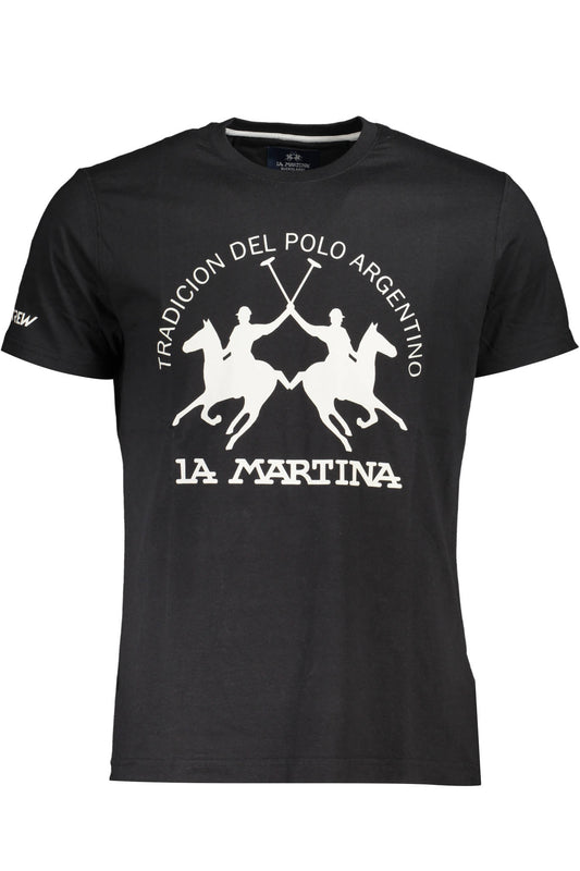 T-SHIRT À MANCHES COURTES POUR HOMMES LA MARTINA NOIR - LA MARTINA