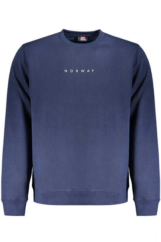 NORVÈGE 1963 SWEAT-SHIRT SANS FERMETURE ÉCLAIR BLEU POUR HOMMES - NORWAY 1963